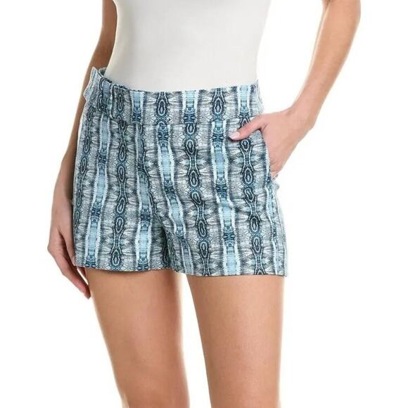 Marie Oliver Pierce Shorts Size 8 Blue Patterned Indigo Echo Casual - Picture 1 of 8